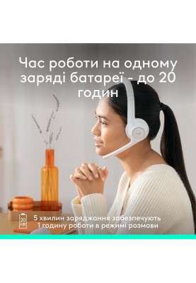 Bluetooth-гарнітура Logitech Zone 300 Wireless Off-White (981-001417)