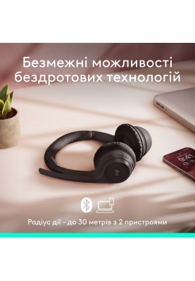 Bluetooth-гарнітура Logitech Zone 300 Wireless Black (981-001407)