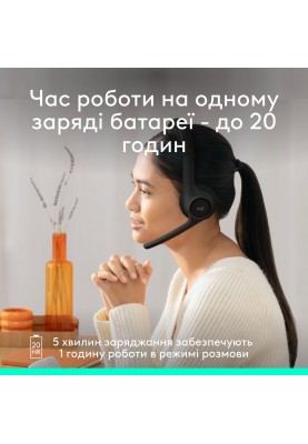 Bluetooth-гарнітура Logitech Zone 300 Wireless Black (981-001407)