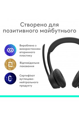 Bluetooth-гарнітура Logitech Zone 300 Wireless Black (981-001407)