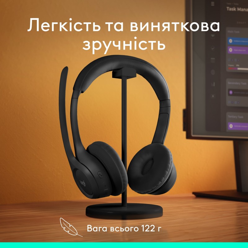 Bluetooth-гарнітура Logitech Zone 300 Wireless Black (981-001407)