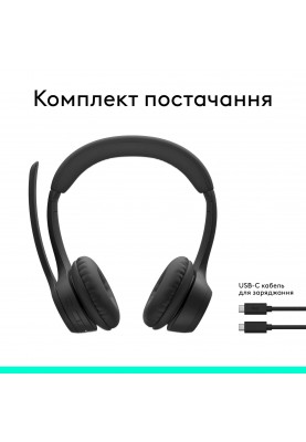 Bluetooth-гарнітура Logitech Zone 300 Wireless Black (981-001407)