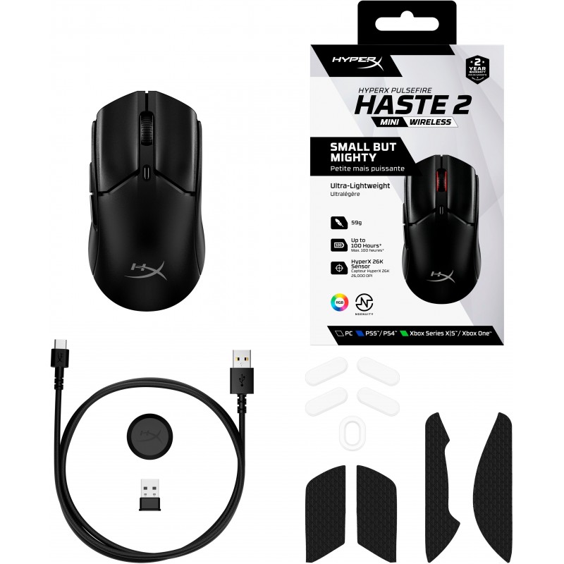 Миша HyperX Pulsefire Haste 2 mini Black (7D388AA)