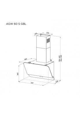 Витяжка Pyramida AGW 60 S GBL