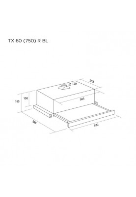 Витяжка Pyramida TX 60 (750) R BL