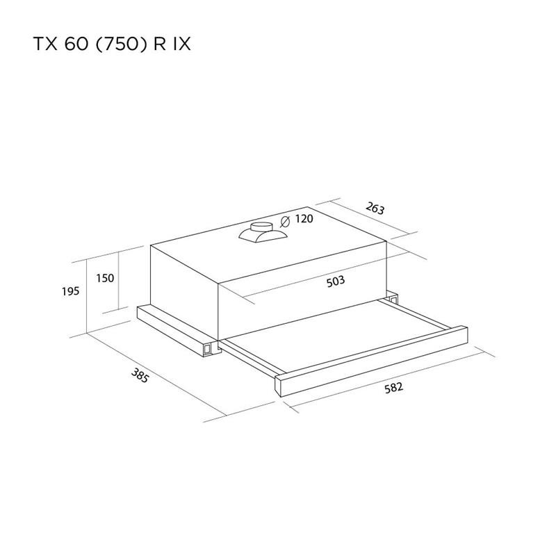 Витяжка Pyramida TX 60 (750) R IX