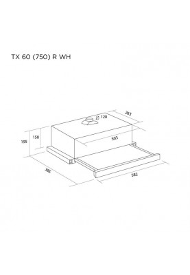 Витяжка Pyramida TX 60 (750) R WH