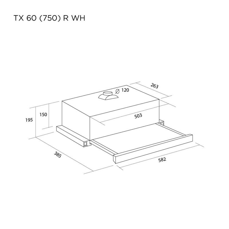 Витяжка Pyramida TX 60 (750) R WH