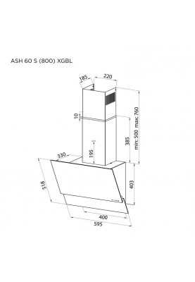 Витяжка Pyramida ASH 60 S (800) GWH