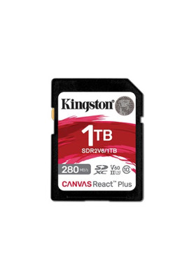 Карта пам`яті SDHC 1TB UHS-II/U3 Class 10 Kingston Canvas React Plus V60 SD R280/W150MB/s (SDR2V6/1TB)