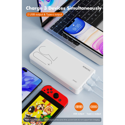 Універсальна мобільна батарея Romoss Sense8+ 30000mAh White (PHP30-401-02)
