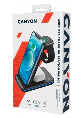 Бездротовий зарядний пристрій Canyon WS-304 15W Black (CNS-WCS304B)