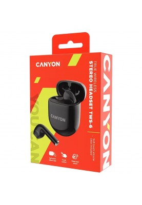 Bluetooth-гарнітура Canyon TWS-6 Black (CNS-TWS6B)