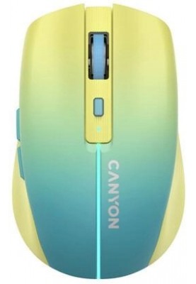 Миша бездротова Canyon MW-44 LED Rechargeable Wireless/Bluetooth Yellow Blue (CNS-CMSW44UA)