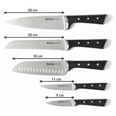 Набір ножів Tefal Ice Force у дерев`яній колоді 5 предметів (K232S574)