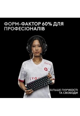 Клавiатура Logitech G PRO X 60 TKL GX Optical Black Tactile (920-011911)