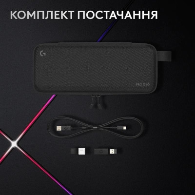 Клавiатура бездротова Logitech G PRO X 60 TKL GX Optical Black Tactile (920-011911)