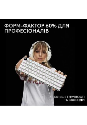 Клавiатура Logitech G PRO X 60 TKL GX Optical Tactile White (920-011930)