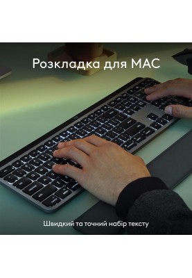 Комплект (клавіатура, миша) бездротовий Logitech MX Keys S Combo for Mac Space Grey (920-012845)