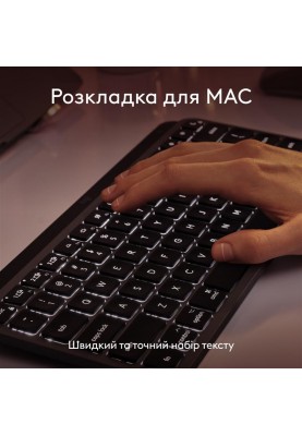 Клавіатура бездротова Logitech MX Keys Mini for Mac Minimalist Wireless Illuminated Space Gray (920-012652)