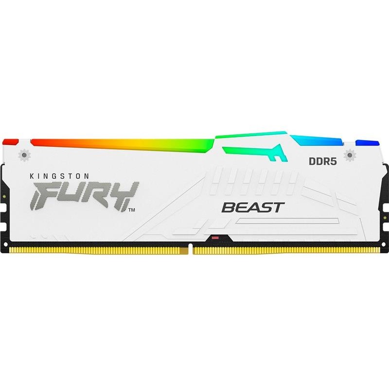 Модуль пам`ятi DDR5 16GB/5200 Kingston Fury Beast White RGB (KF552C36BWEA-16)