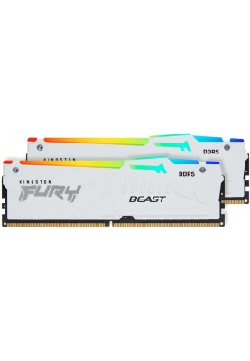 Модуль пам`ятi DDR5 2х16GB/6400 Kingston Fury Beast White RGB (KF564C32BWEK2-32)