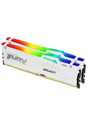 Модуль пам`ятi DDR5 2х16GB/6400 Kingston Fury Beast White RGB (KF564C32BWEK2-32)