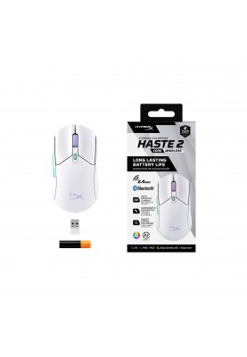 Миша бездротова HyperX Pulsefire Haste 2 Core Wireless White (8R2E7AA)