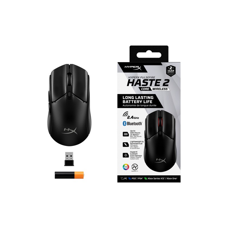 Миша бездротова HyperX Pulsefire Haste 2 Core Wireless Black (8R2E6AA)