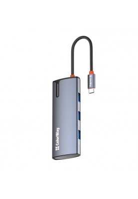 Док-станція ColorWay USB-C 5-в-1 Type C PD 100W/USB3.0х3/HDMI 4К (CW-HUB01)