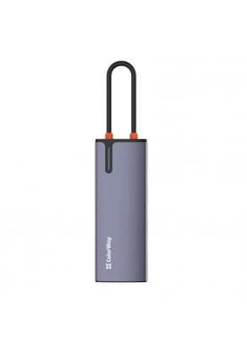 Док-станція СolorWay USB-C 6-в-1 Type C PD 100W/USB3.0х3/USB2.0/RJ45 (CW-HUB03)