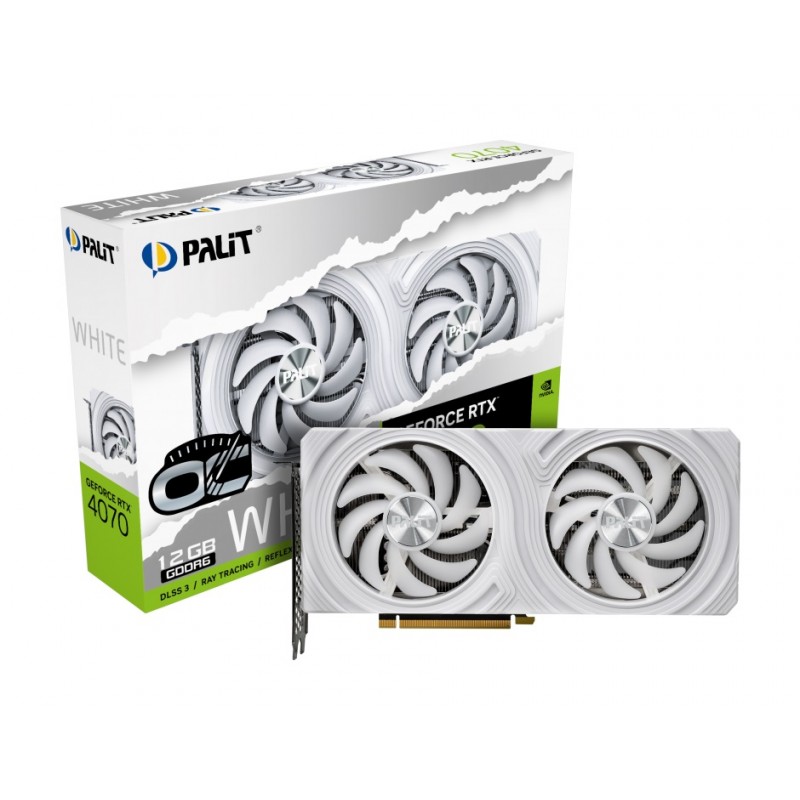 Відеокарта GF RTX 4070 12GB GDDR6 White OC Palit (NE64070S19K9-1048L)