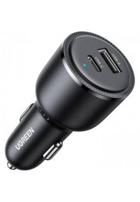 Автомобільний зарядний пристрій Ugreen EC701 (2xUSB 63W (USB-C+USB-A) QC 3.0+ Black (35023)