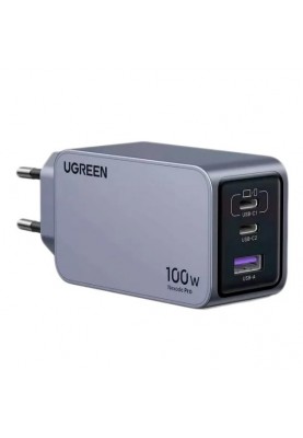 Зарядний пристрій Ugreen Nexode Pro X757 100W GaN (2хUSB-C+USB-A) Gray (25874)