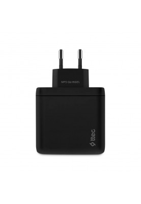 Мережевий зарядний пристрій Ttec SmartCharger Trio GAN 2хUSB-C/USB-A /120Вт Black (2SCG04S)