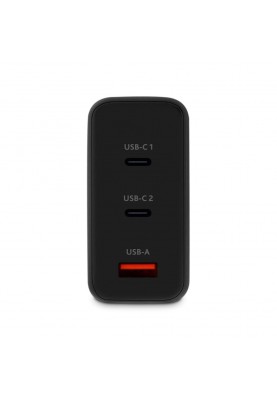 Мережевий зарядний пристрій Ttec SmartCharger Trio GAN 2хUSB-C/USB-A /120Вт Black (2SCG04S)