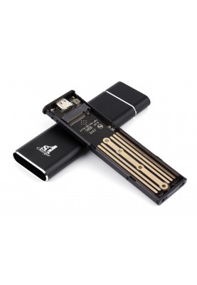 Зовнішня кишеня 1StCharger для M2 NVMe PCIe SSD Type C 10Gbps Black (M2E.01.NVME.Black)