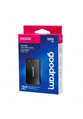 Накопичувач зовнішній SSD 2.5" USB  500GB Goodram HX200 Black (SSDPR-HX200-500)