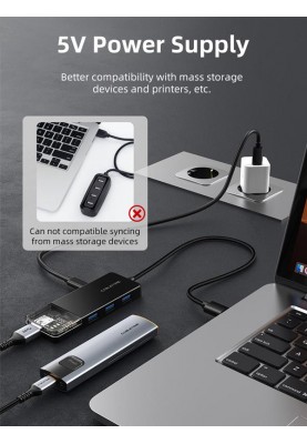 Концентратор Cabletime USB - 4 Port USB 3.0, 5Gbps, 0.15 m (CB01B)