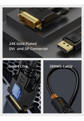 Кабель Cabletime DisplayPort - DVI (M/M), 1.8 м (CD34K)