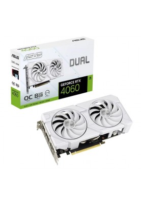 Відеокарта GF RTX 4060 8GB GDDR6 Dual Evo White OC Asus (DUAL-RTX4060-O8G-EVO-WHITE)