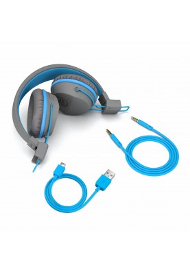 Bluetooth-гарнітура JLab JBuddies Studio Wireless Grey/Blue (IEUHBSTUDIORGRYBLU4)