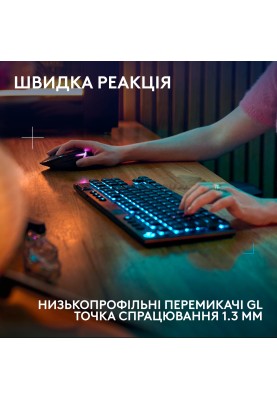 Клавiатура бездротова Logitech G915 X Lightspeed TKL Wireless Clicky Black (920-012757)