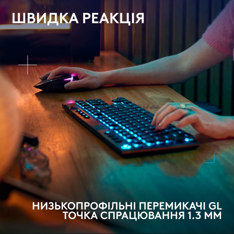 Клавiатура бездротова Logitech G915 X Lightspeed TKL Wireless Clicky Black (920-012757)