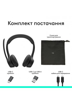 Bluetooth-гарнітура Logitech Zone 305 for Business Wireless/Bluetooth UC Black (981-001453)