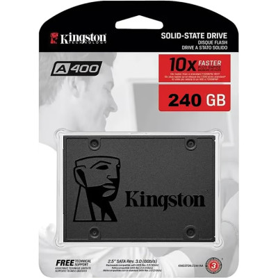 Накопичувач SSD 240GB Kingston SSDNow A400 2.5" SATAIII TLC (SA400S37/240G) Накопичувач SSD 240GB Kingston SSDNow A400 2.5" SATAIII TLC (SA400S37/240G)
