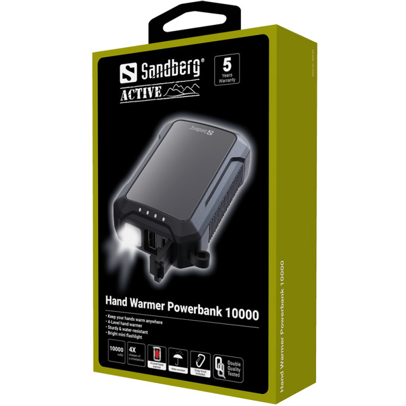 Універсальна мобільна батарея Sandberg Hand Warmer Powerbank 10000mAh Black (420-65)
