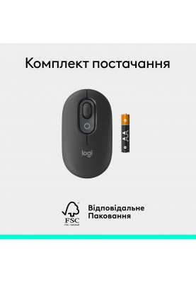 Миша бездротова Logitech Pop Mouse with Emoji Graphite (910-007412)