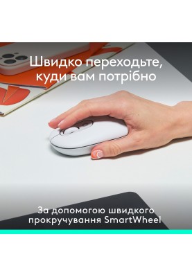 Миша бездротова Logitech Pop Mouse with Emoji Off-White (910-007411)