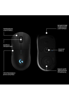 Миша бездротова Logitech G Pro 2 Lightspeed Black (910-007295)